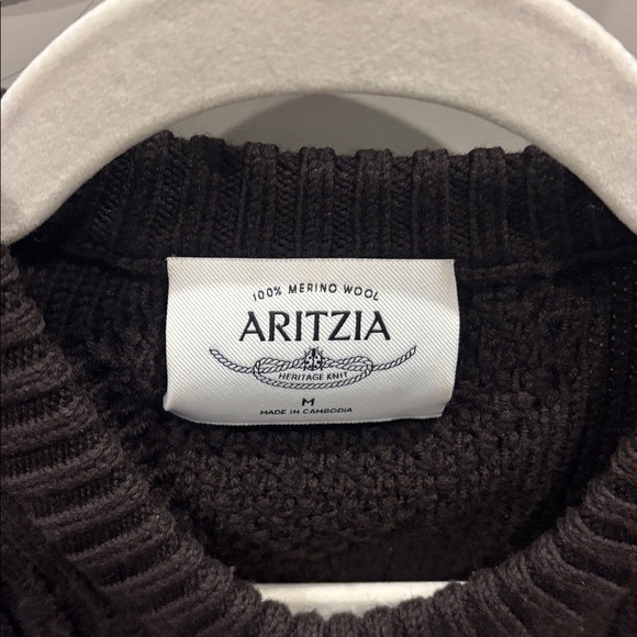 Aritzia chocolate brown Merino Cableknit Sweater - Picture 2 of 2